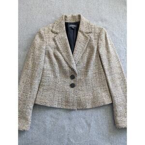 Classiques Entier Vintage 100% Silk Tweed Boucle Fringe Blazer Womens Size 6 Y2K